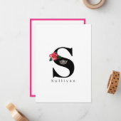 アメリカ恋しく思クラウンフラットノートカード – バラ ノートカード (正面/裏面インサイチュ)