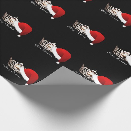 アメリカ恋しく思クラウン&サンタハットクリスマスギフトラップ ラッピングペーパー (角)