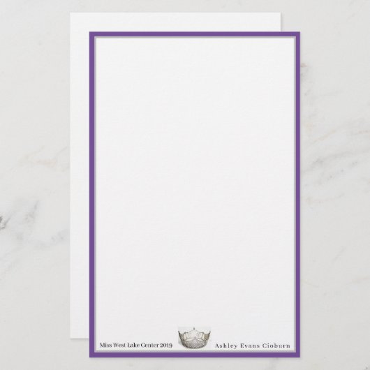 アメリカ恋しく思クラウン&名前をカスタムする文房具シート 便箋 (正面/裏面)