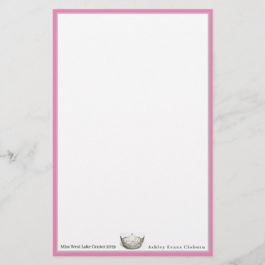 アメリカ恋しく思クラウン&名前をカスタムする文房具シート 便箋 (正面)