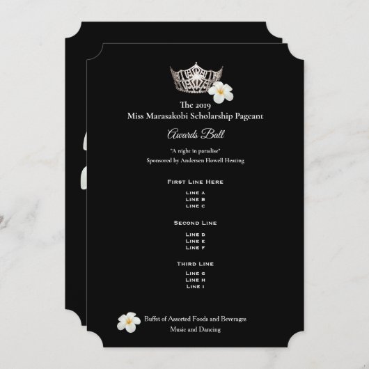 アメリカ恋しく思シルバンプルメリア賞ボールプロgm 招待状 (正面/裏面)