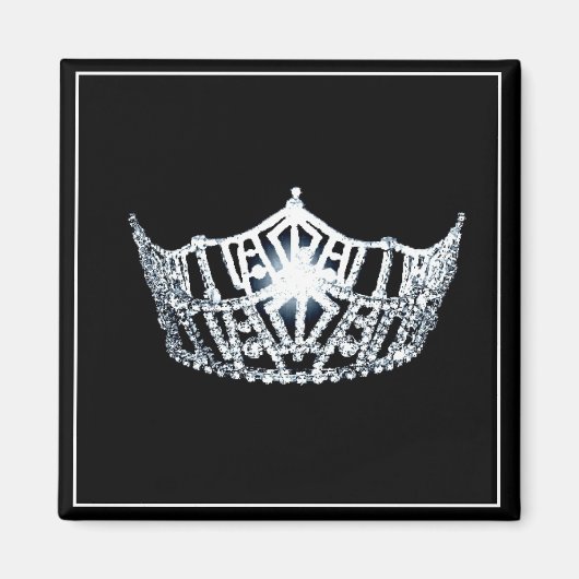 アメリカ恋しく思シルバークラウンスクエアマグネット マグネット (正面)