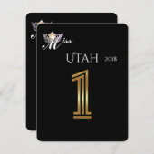 アメリカ恋しく思シルバークラウンテーブルカード1タイトルホルダー 招待状 (正面/裏面)