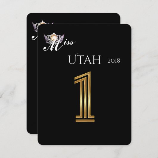 アメリカ恋しく思シルバークラウンテーブルカード1タイトルホルダー 招待状 (正面/裏面)