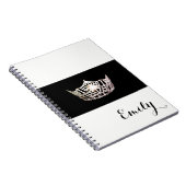 アメリカ恋しく思シルバークラウンノート – 名前をカスタムする ノートブック (右側)