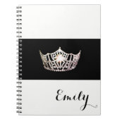 アメリカ恋しく思シルバークラウンノート – 名前をカスタムする ノートブック (正面)