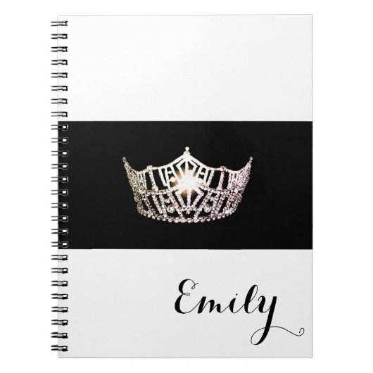 アメリカ恋しく思シルバークラウンノート – 名前をカスタムする ノートブック (正面)