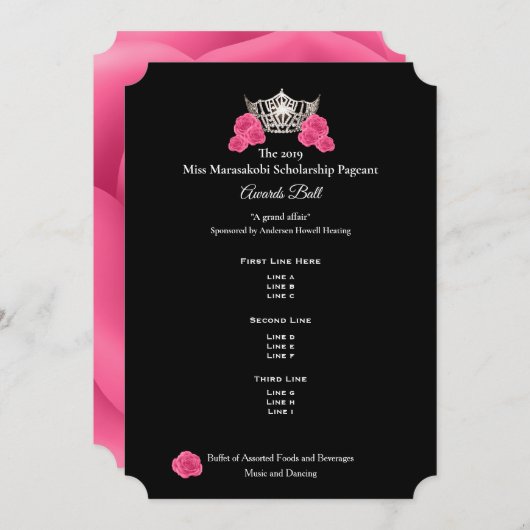 アメリカ恋しく思シルバークラウンバラ賞ボールプロgm 招待状 (正面/裏面)