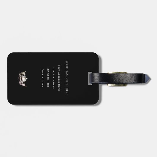 アメリカ恋しく思シルバークラウンラゲッジタグ – 垂直 ラゲッジタグ (裏面横)