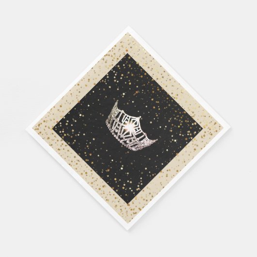 アメリカ恋しく思シルバークラウン金ゴールドスターズペーパーナプキン スタンダードランチョンナプキン (角)