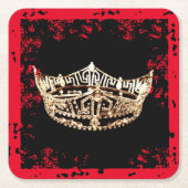 アメリカ恋しく思スタイルクラウンのスクラッフコースター スクエアペーパーコースター (正面)