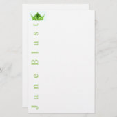 アメリカ恋しく思スタイルクラウン文房具 – 緑/白 便箋 (正面/裏面)