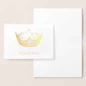 アメリカ恋しく思スタイルゴールドフォイルクラウンサンキューカード 箔カード (ディスプレー)