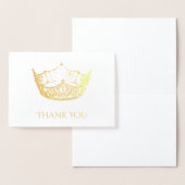 アメリカ恋しく思スタイルゴールドフォイルクラウンサンキューカード 箔カード (ディスプレー)