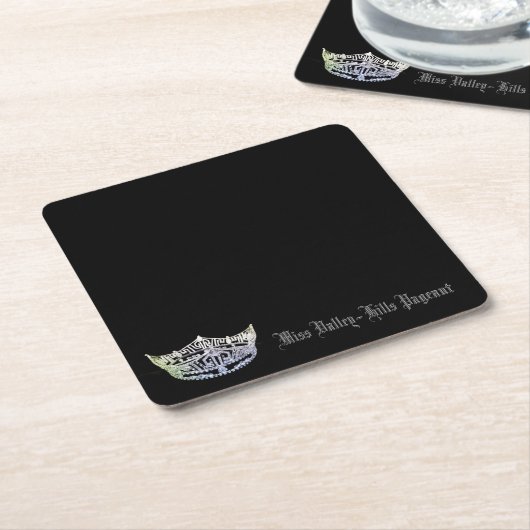 アメリカ恋しく思スタイルシルバークラウン紙コースター スクエアペーパーコースター (アングル)