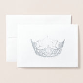 アメリカ恋しく思スタイルシルバーフォイルドクラウンカード 箔カード (封筒付き正面)