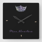 アメリカ恋しく思スタイルシルバーレインクラウンクロック スクエア壁時計 (正面)