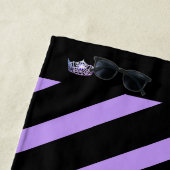 アメリカ恋しく思スタイルストライプ薄紫クラウンビーチタオル ビーチタオル (インサイチュ)