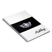 アメリカ恋しく思スタイルノート – クラウン&名前をカスタムする ノートブック (右側)