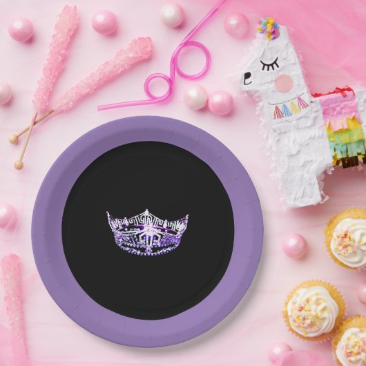 アメリカ恋しく思スタイルパープルクラウン9"紙プレート ペーパープレート (パーティー)