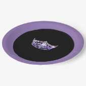 アメリカ恋しく思スタイルパープルクラウン9"紙プレート ペーパープレート (アングル)