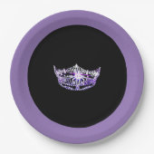 アメリカ恋しく思スタイルパープルクラウン9"紙プレート ペーパープレート (正面)