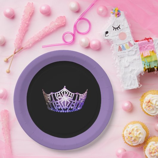アメリカ恋しく思スタイルパープルクラウン9"紙プレート ペーパープレート (パーティー)