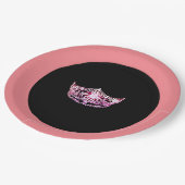 アメリカ恋しく思スタイルピンクコーラル9"紙プレート ペーパープレート (アングル)