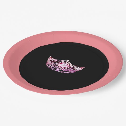 アメリカ恋しく思スタイルピンクコーラル9"紙プレート ペーパープレート (アングル)