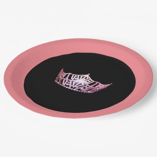 アメリカ恋しく思スタイルピンクコーラル9"紙プレート ペーパープレート (アングル)