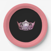 アメリカ恋しく思スタイルピンクコーラル9"紙プレート ペーパープレート (正面)