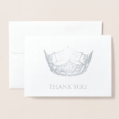 アメリカ恋しく思スタイルフォイルクラウンサンキューカード 箔カード (封筒付き正面)