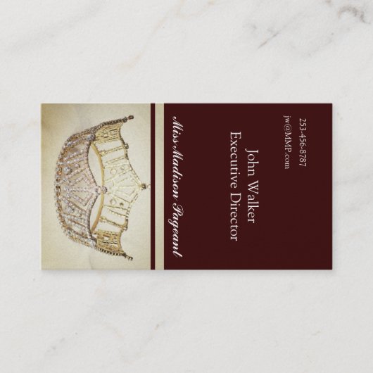 アメリカ恋しく思スタイルブラウン金ゴールドクラウンビジネスカード 名刺 (正面)