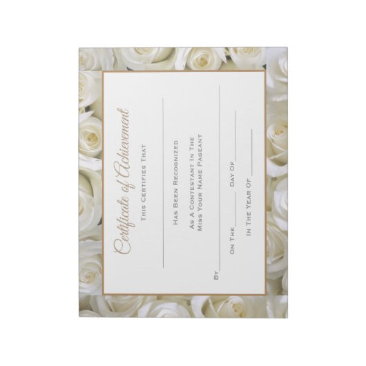 アメリカ恋しく思スタイルページェント証明書 – 実績 ノートパッド (回転)