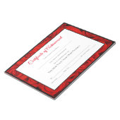 アメリカ恋しく思スタイルページ証明書 – バラ ノートパッド (アングル)