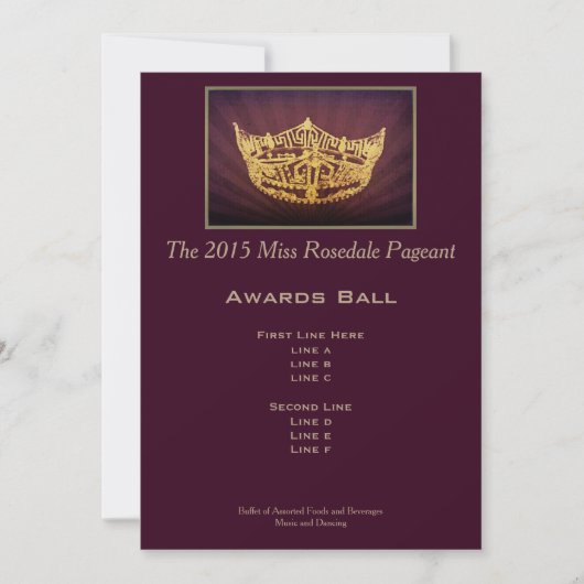 アメリカ恋しく思スタイル金ゴールドクラウン賞ボールカード (正面)