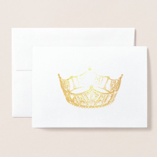アメリカ恋しく思スタイル金ゴールド箔付きクラウンカード 箔カード (封筒付き正面)