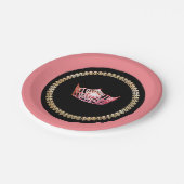 アメリカ恋しく思ピンクコーラルクラウン7"紙プレート ペーパープレート (アングル)