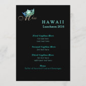 アメリカ恋しく思ブラックきらめくランチョンプログラムカード メニュー (正面)