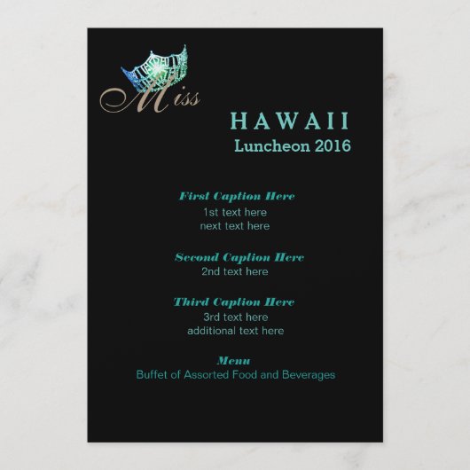 アメリカ恋しく思ブラックきらめくランチョンプログラムカード メニュー (正面)