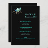 アメリカ恋しく思ブラックきらめくランチョンプログラムカード メニュー (正面/裏面)