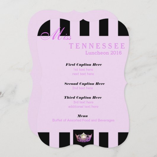 アメリカ恋しく思ブラックストライプランチョンプログラムカード メニュー (正面/裏面)