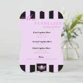 アメリカ恋しく思ブラックストライプランチョンプログラムカード メニュー (スタンド正面)