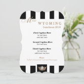 アメリカ恋しく思ブラックストライプランチョンプログラムカード メニュー (スタンド正面)