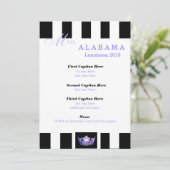 アメリカ恋しく思ブラックストライプランチョンプログラムカード メニュー (スタンド正面)