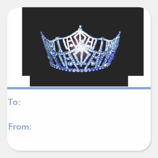 アメリカ恋しく思ブルークラウンピール&スティックギフトラベル スクエアシール (正面)