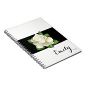 アメリカ恋しく思ホワイトローズノート – 名前をカスタムする ノートブック (右側)