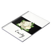 アメリカ恋しく思ホワイトローズノート – 名前をカスタムする ノートブック (左側)