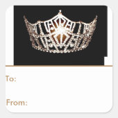 アメリカ恋しく思リック金ゴールドクラウンピール&スティックギフトラベル スクエアシール (正面)