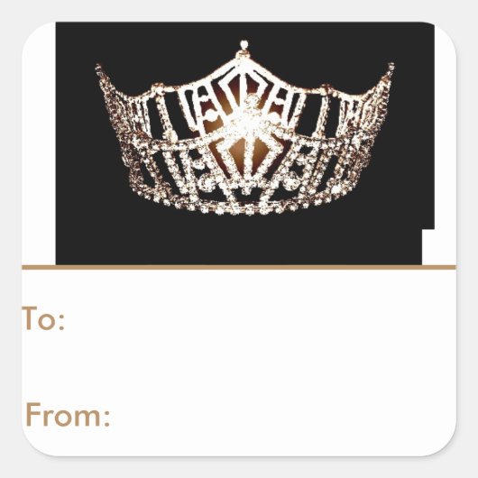 アメリカ恋しく思リック金ゴールドクラウンピール&スティックギフトラベル スクエアシール (正面)